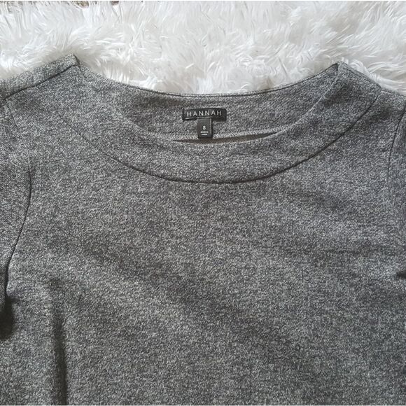 HANNAH Gray and Cream Lace Long Sleeve Top Size Small New without tags - Picture 6 of 7